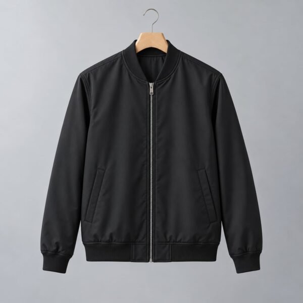 Black bomber jacket — illustrative sample product