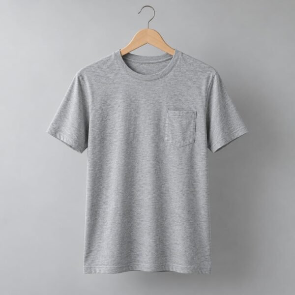 Grey pocket tee — illustrative sample product