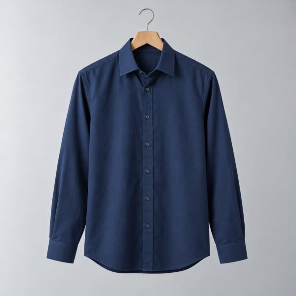 Navy poplin shirt — illustrative sample product
