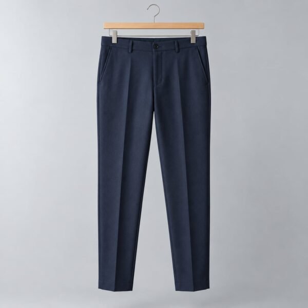 Navy tapered trousers — illustrative sample product