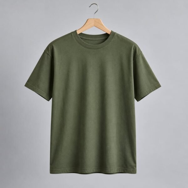 Olive relaxed tee — illustrative sample product