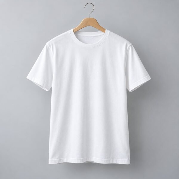 White crew tee — illustrative sample product